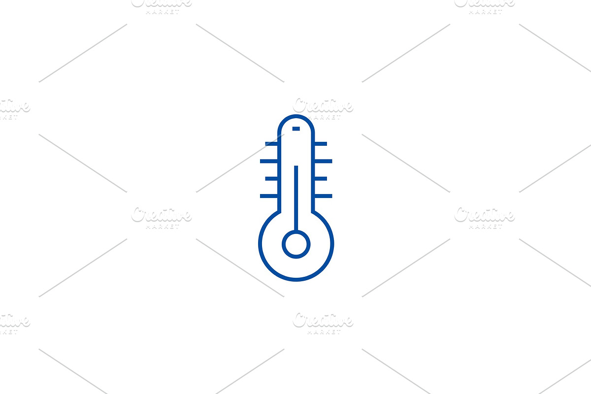 Thermometer illustration line icon in Objects - product preview 8