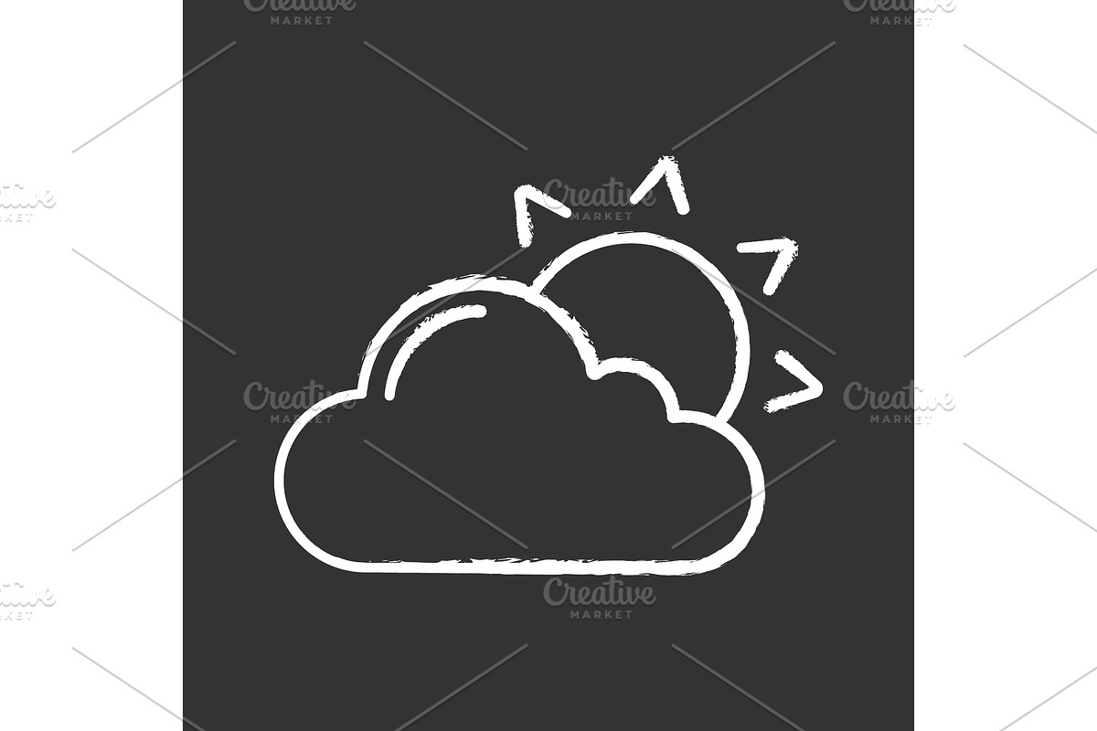 Partly cloudy chalk icon in Icons - product preview 8