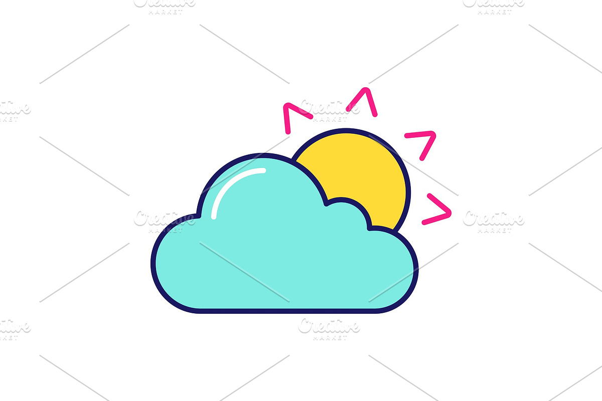 Partly cloudy color icon in Icons - product preview 8