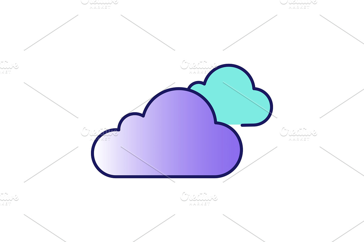 Cloudy weather color icon in Icons - product preview 8