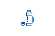 Thermos sign line icon concept