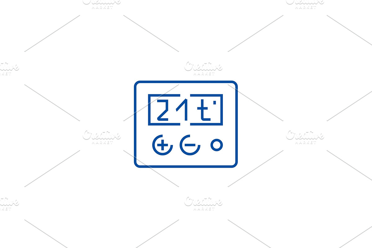 Thermostat line icon concept in Illustrations - product preview 8