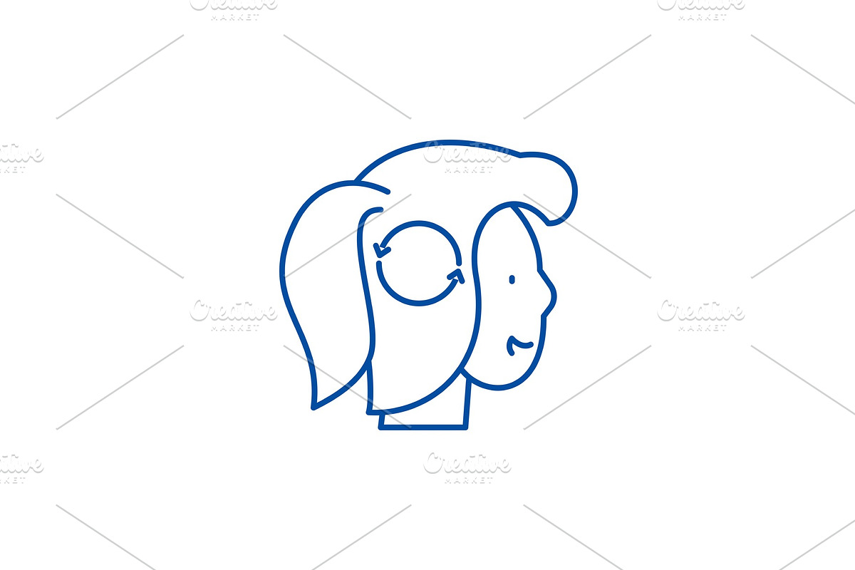 Thinking process line icon concept in Illustrations - product preview 8