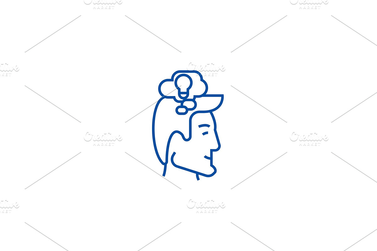 Thinking process head line icon in Illustrations - product preview 8