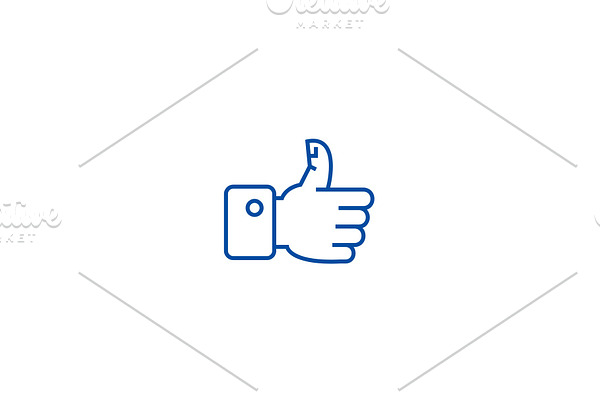 Thumbs up line icon concept. Thumbs