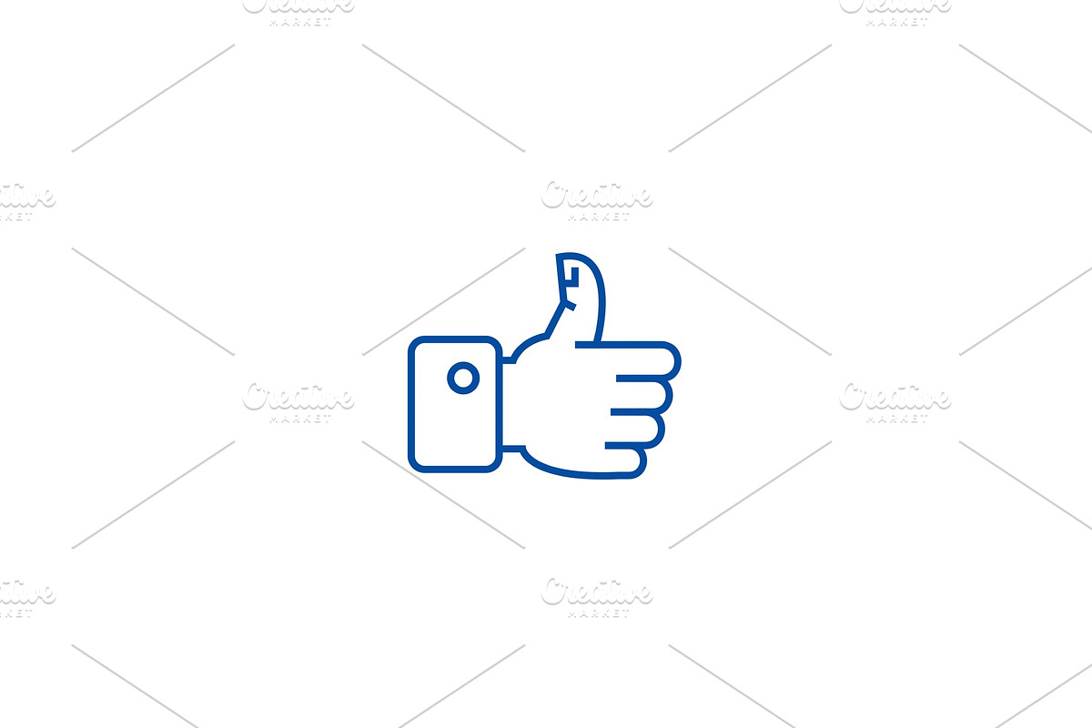 Thumbs up line icon concept. Thumbs in Illustrations - product preview 8