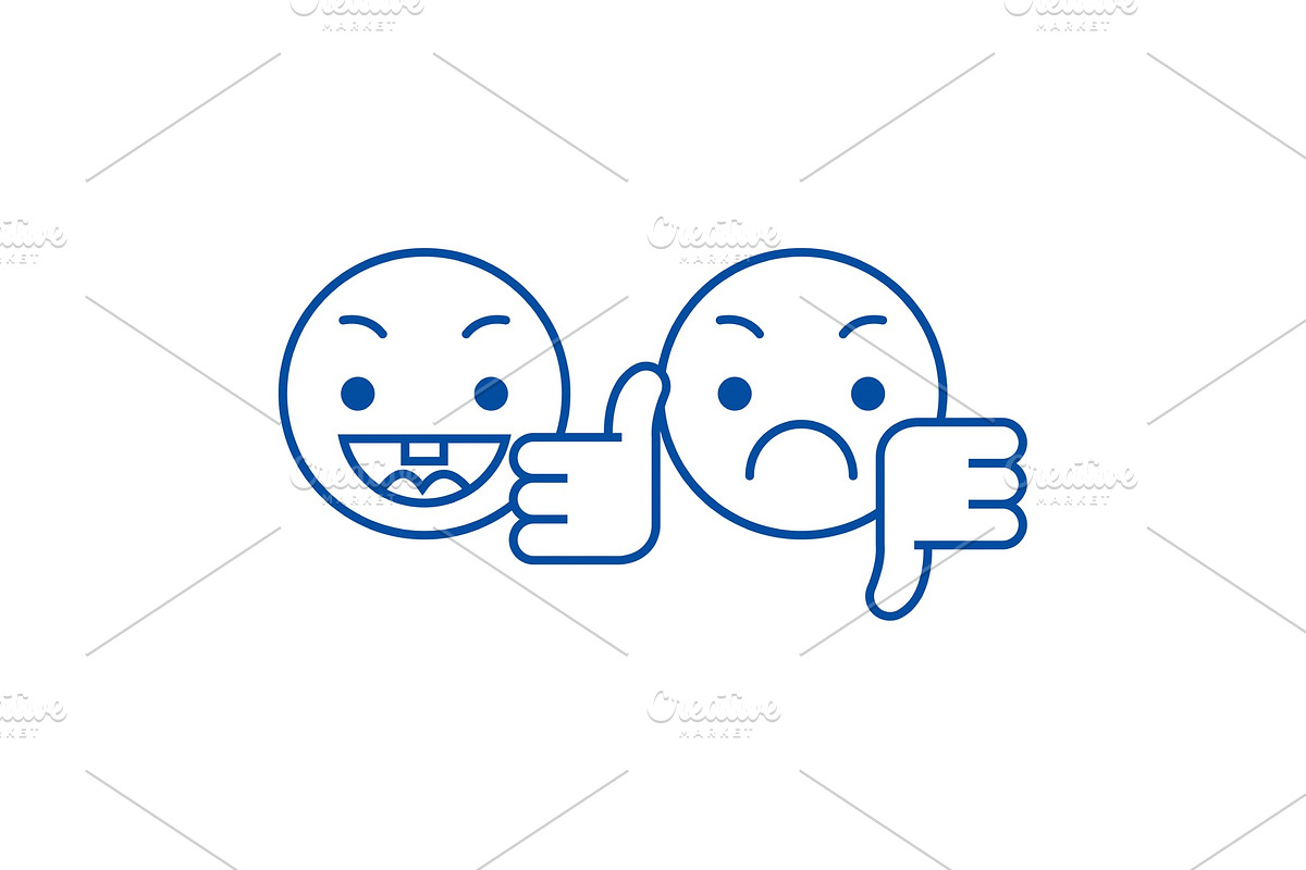 Thumbs up, down emoji line icon in Illustrations - product preview 8