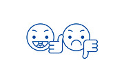 Thumbs up, down emoji line icon