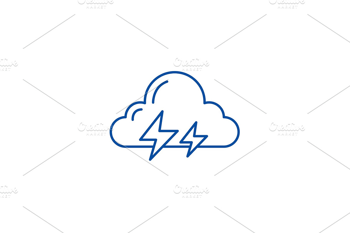 Thunderstorm line icon concept in Illustrations - product preview 8