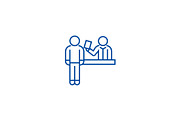Ticket booking office line icon