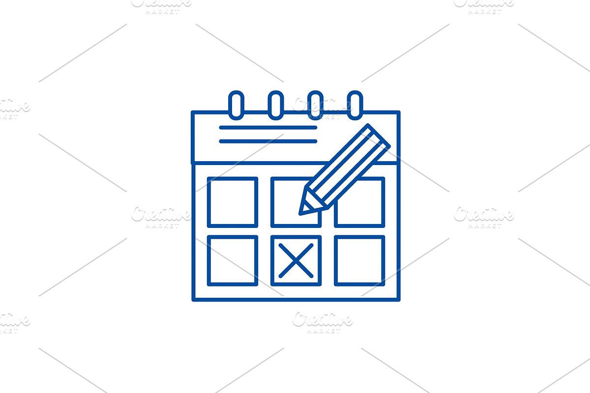 Time planning line icon concept in Illustrations - product preview 8