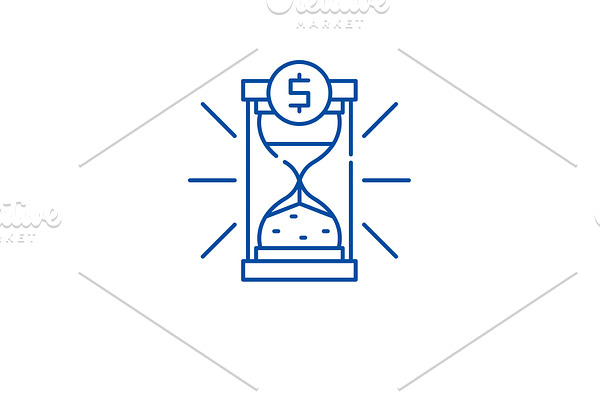 Time to invest line icon concept