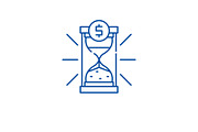 Time to invest line icon concept
