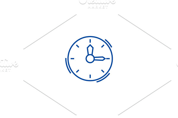 Time,clock line icon concept. Time