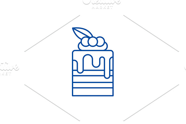 Tiramisu line icon concept. Tiramisu