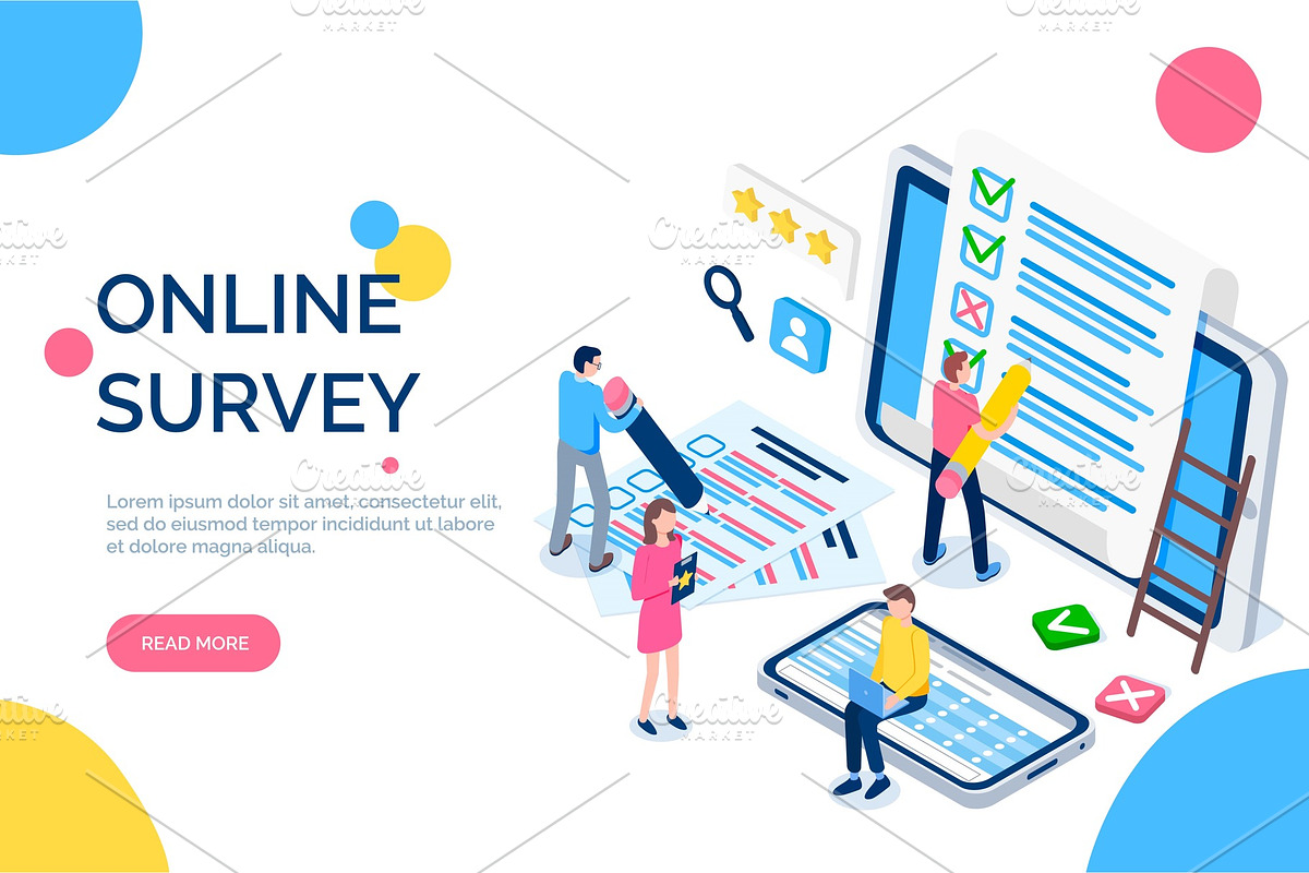 Online Survey People with Screens in Illustrations - product preview 8
