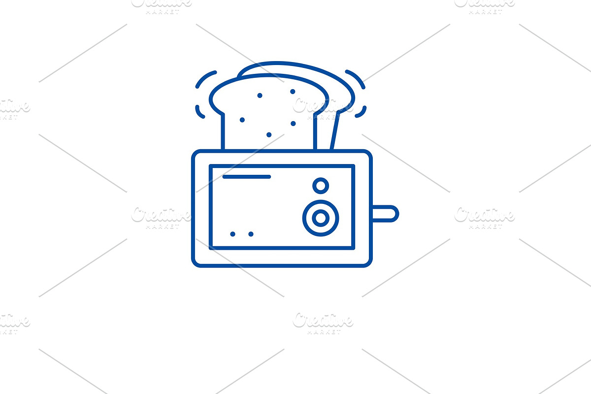 Toaster line icon concept. Toaster in Illustrations - product preview 8