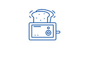 Toaster line icon concept. Toaster