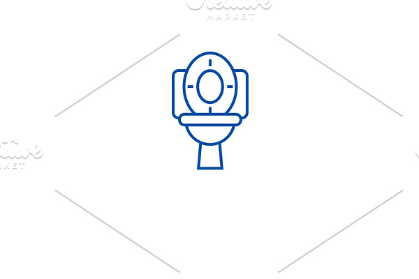 Toilet bowl line icon concept