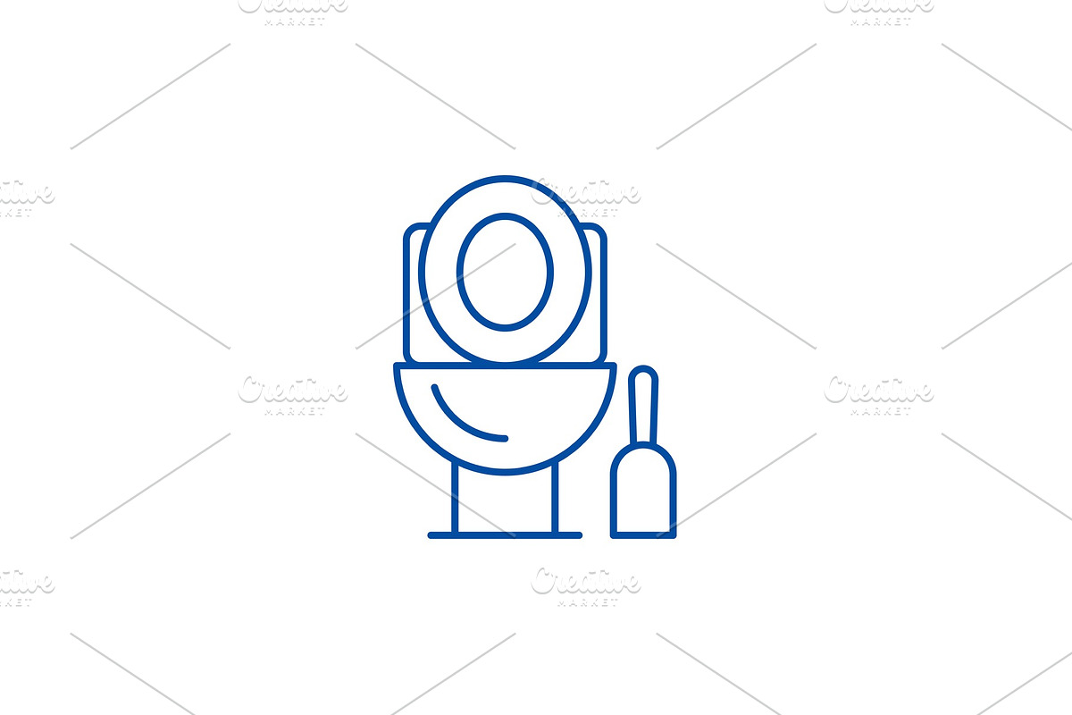Toilet cleaning line icon concept in Objects - product preview 8