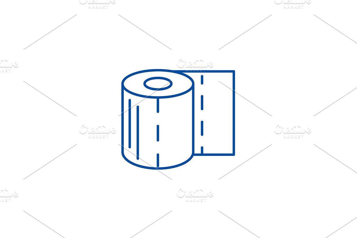 Toilet paper line icon concept in Objects - product preview 8