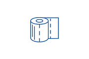 Toilet paper line icon concept