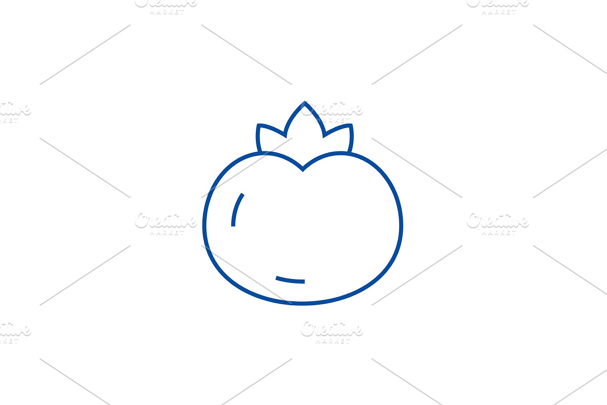Tomato sign line icon concept in Illustrations - product preview 8
