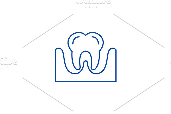 Tooth line icon concept. Tooth flat
