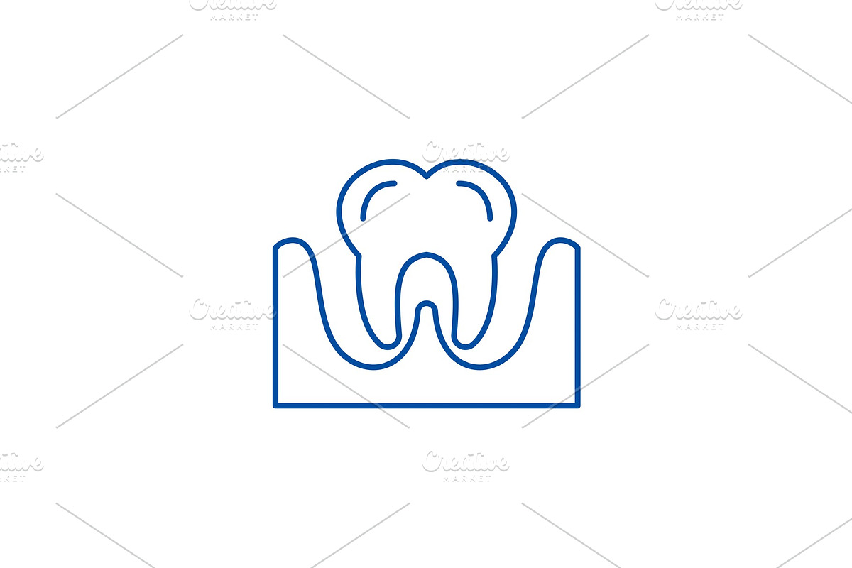 Tooth line icon concept. Tooth flat in Illustrations - product preview 8