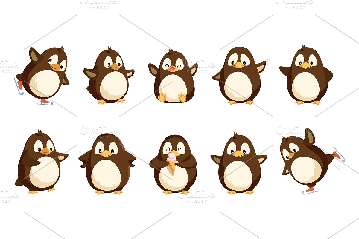 Penguins North Pole Animals Isolated in Illustrations - product preview 8