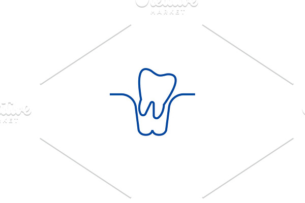 Tooth extraction line icon concept