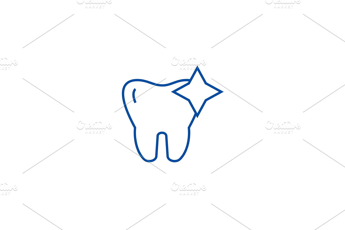 Tooth with shine,cleaned teeth line in Objects - product preview 8