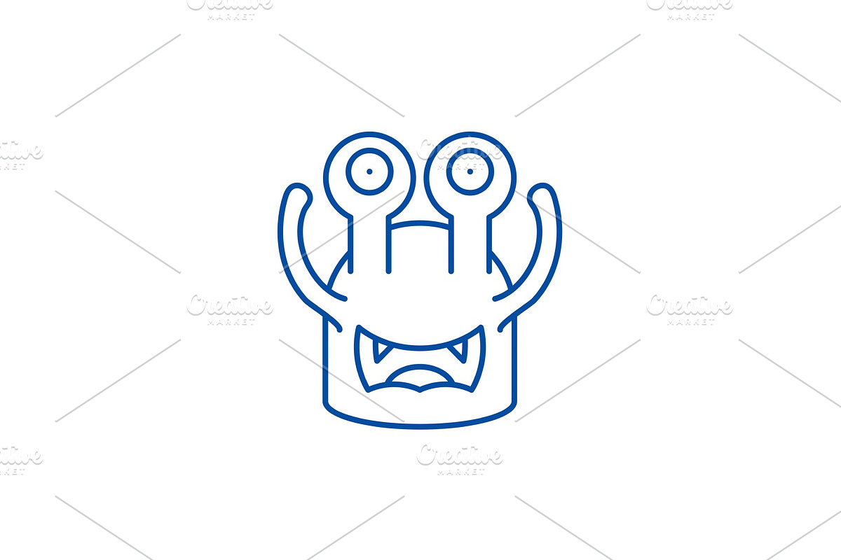 Toothy cast line icon concept in Illustrations - product preview 8