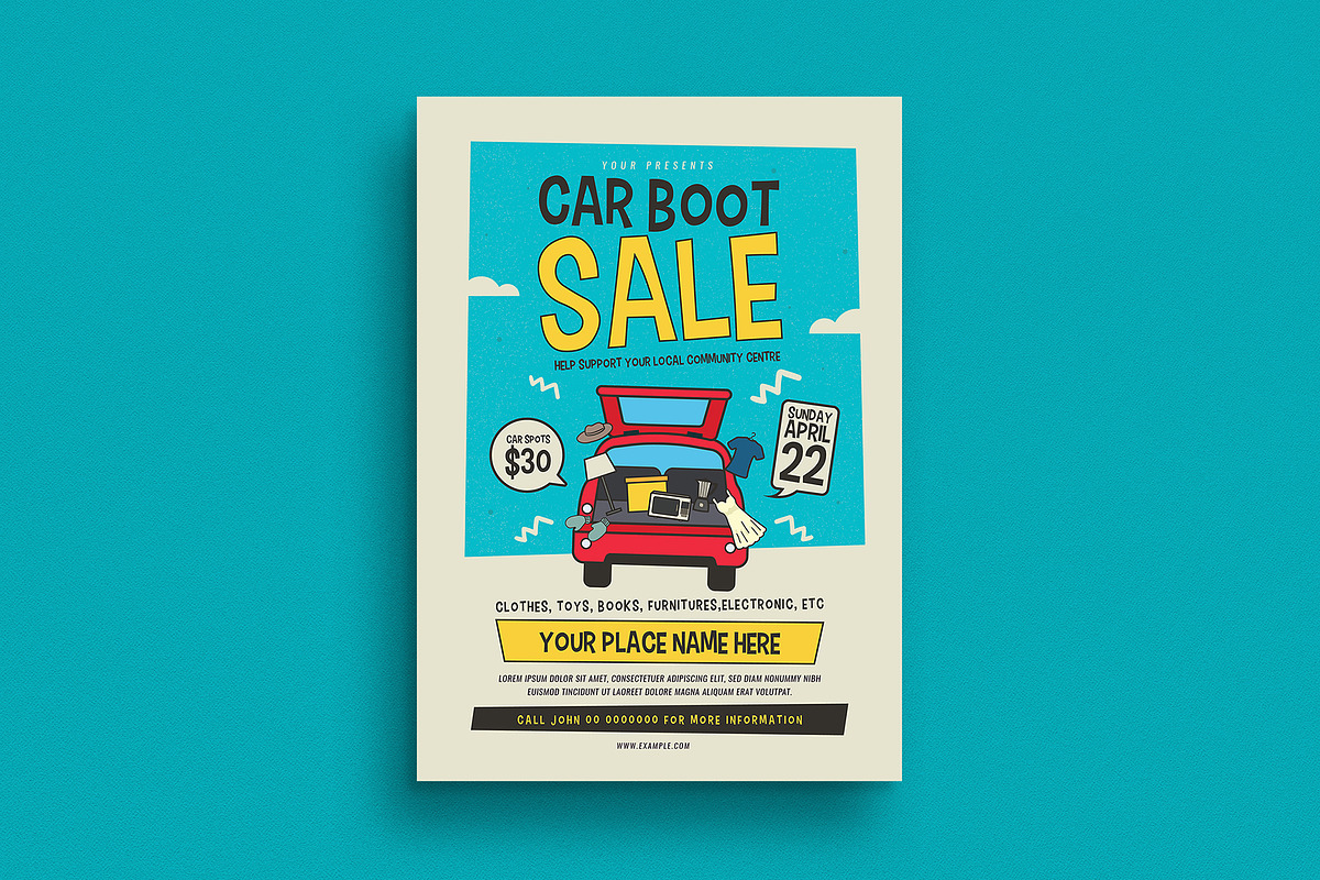 Car Boot Sale Event Flyer in Flyer Templates - product preview 8