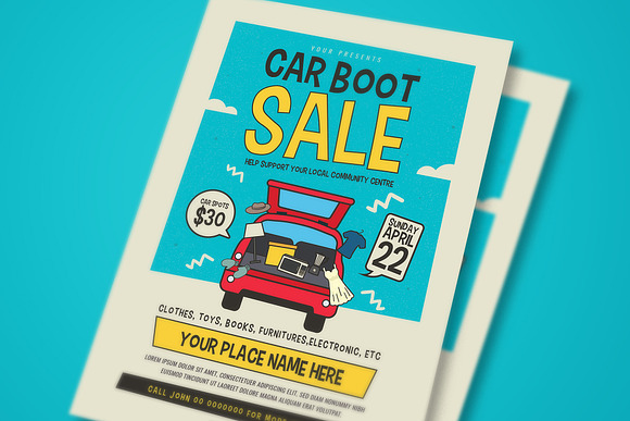 Car Boot Sale Event Flyer in Flyer Templates - product preview 1