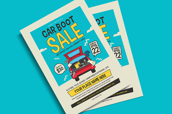 Car Boot Sale Event Flyer in Flyer Templates - product preview 2