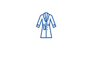 Topcoat, winter coat line icon