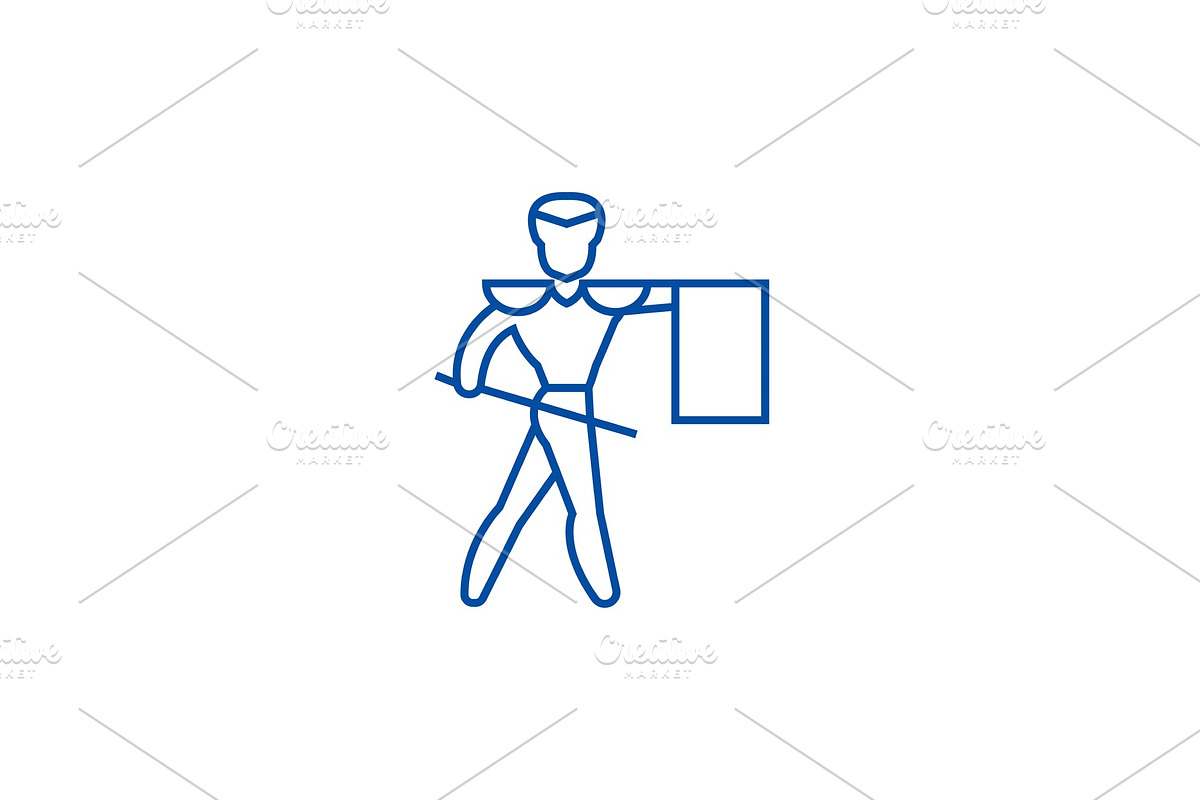 Toreador,matador line icon concept in Illustrations - product preview 8