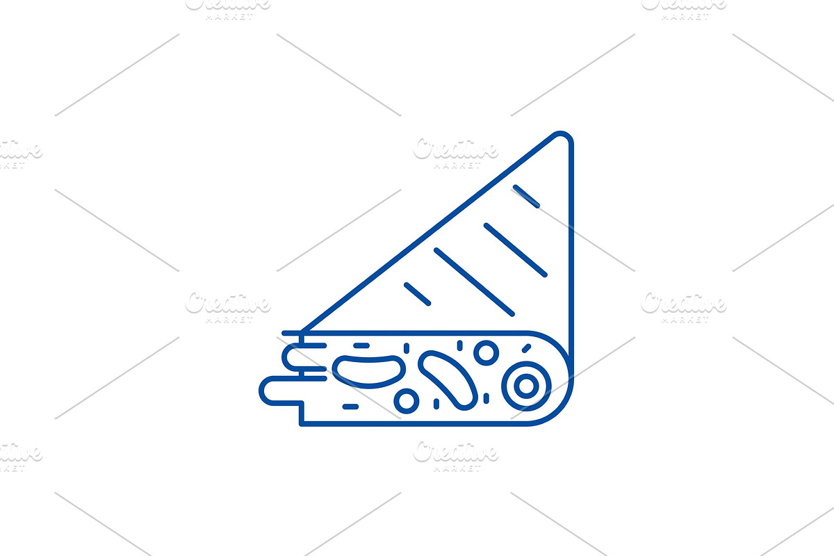 Tortilla line icon concept. Tortilla in Illustrations - product preview 8
