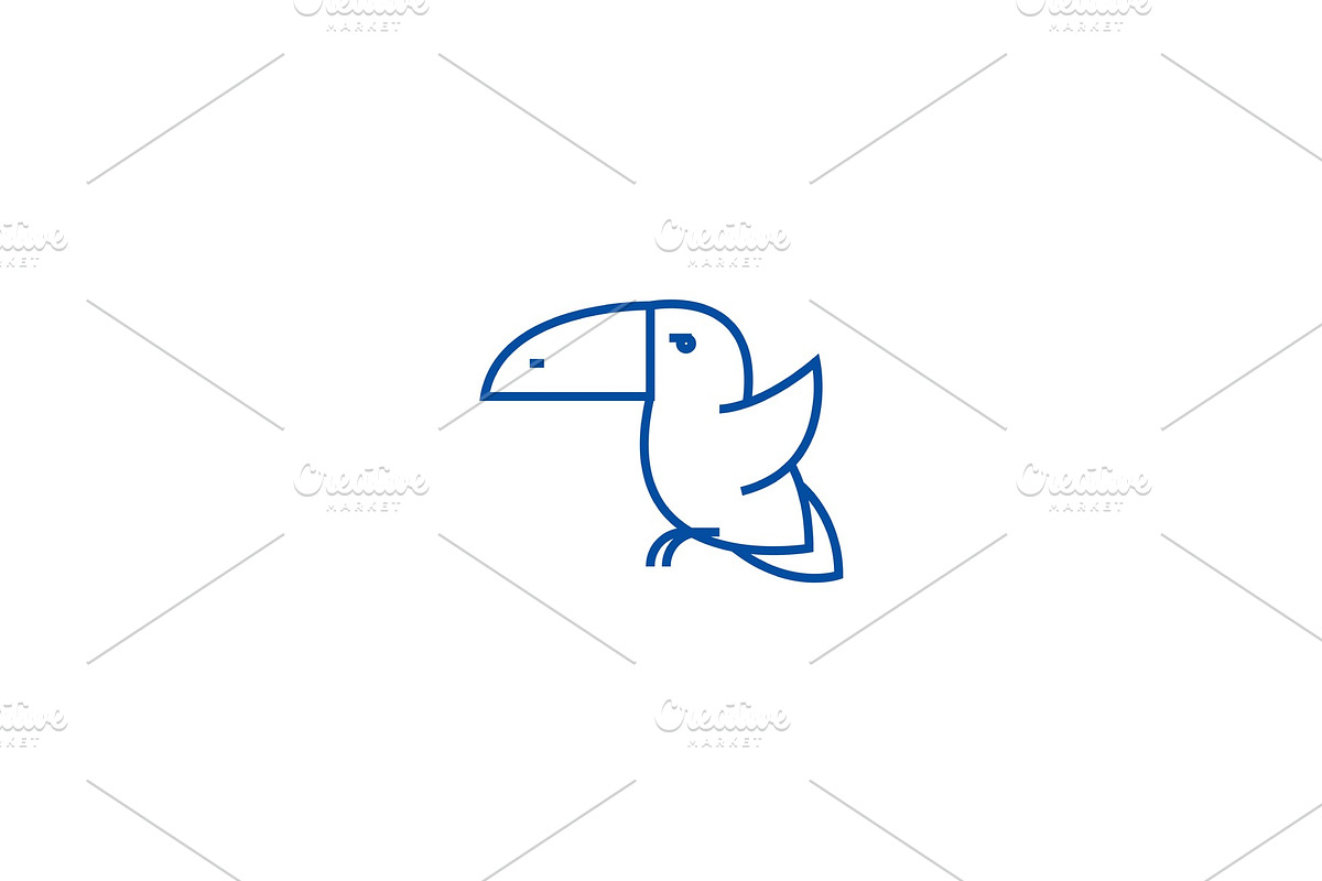 Toucan bird line icon concept in Illustrations - product preview 8