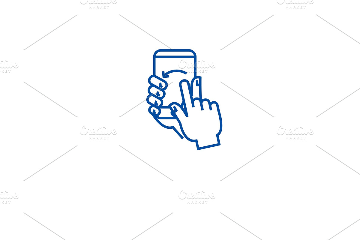 Touch screen gesture line icon in Illustrations - product preview 8