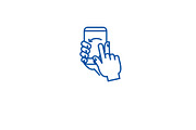 Touch screen gesture line icon