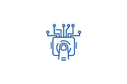 Touchscreen technology line icon