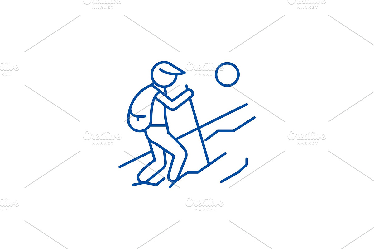 Tourist walk line icon concept in Illustrations - product preview 8