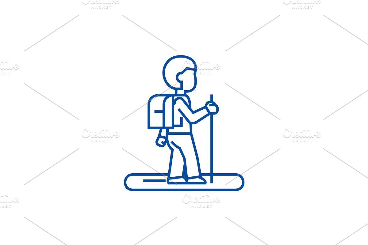 Tourister line icon concept in Illustrations - product preview 8