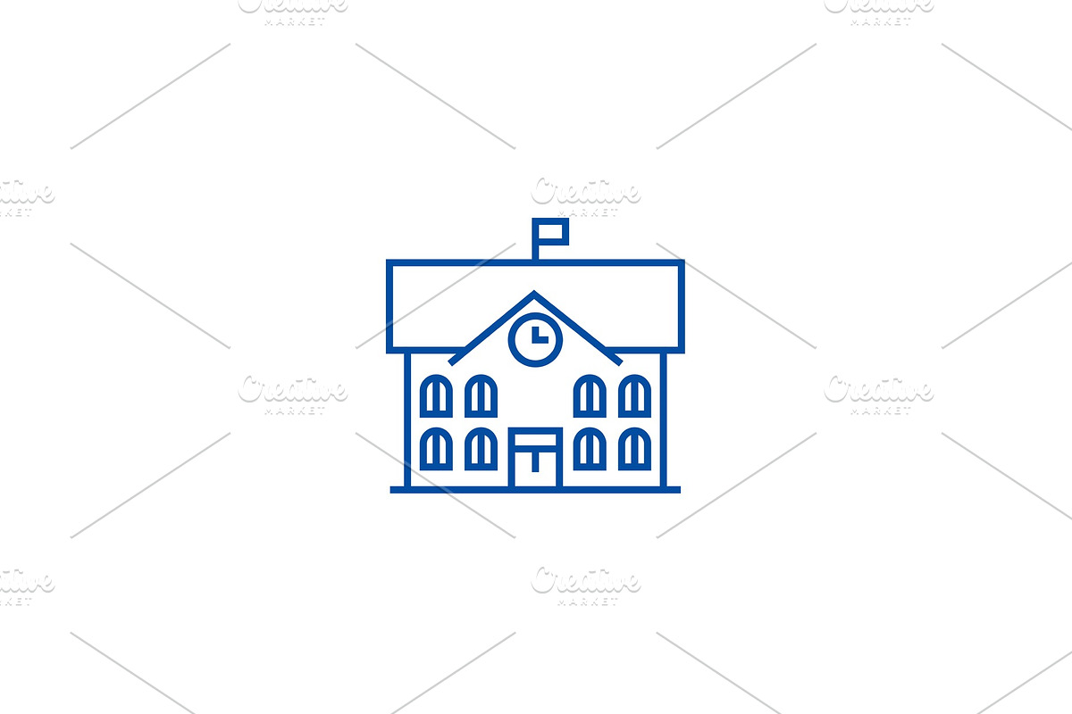 Town hall,city hall line icon in Illustrations - product preview 8