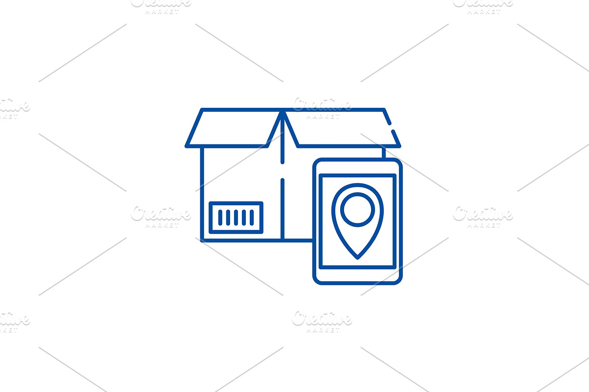 Tracking number line icon concept in Illustrations - product preview 8