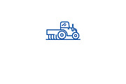Tractor fertilizer line icon concept
