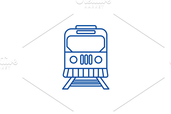 Train in city line icon concept