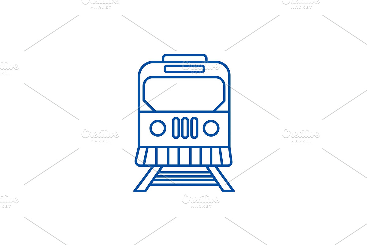 Train in city line icon concept in Illustrations - product preview 8